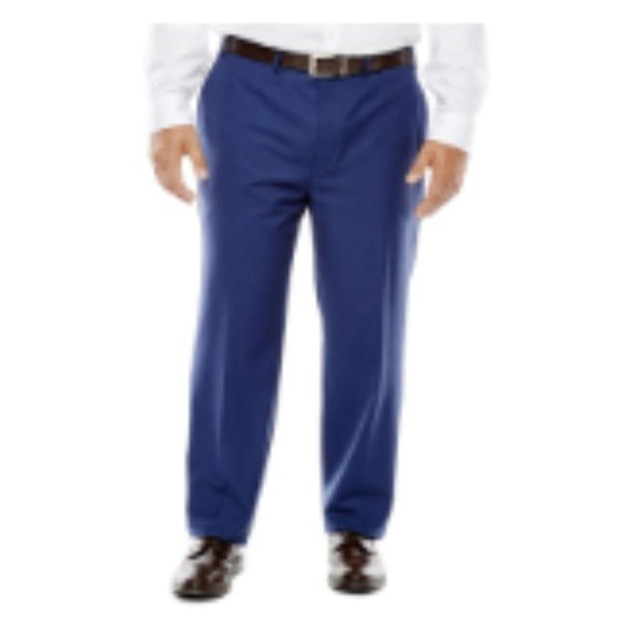 Collection by Michael Strahan Blue Herringbone Suit Pants - Big & Tall 50" x 29" - Picture 1 of 1